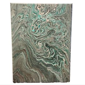 11" x 9" Seafoam Spill Paint Canvas
